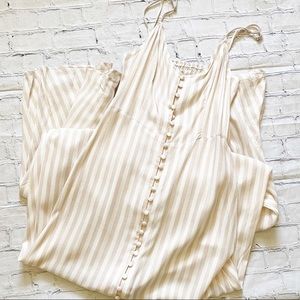 Bleuh Ciel Tan & White Striped Maxi Dress